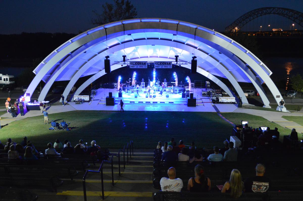 New Albany riverfront theater during a concert