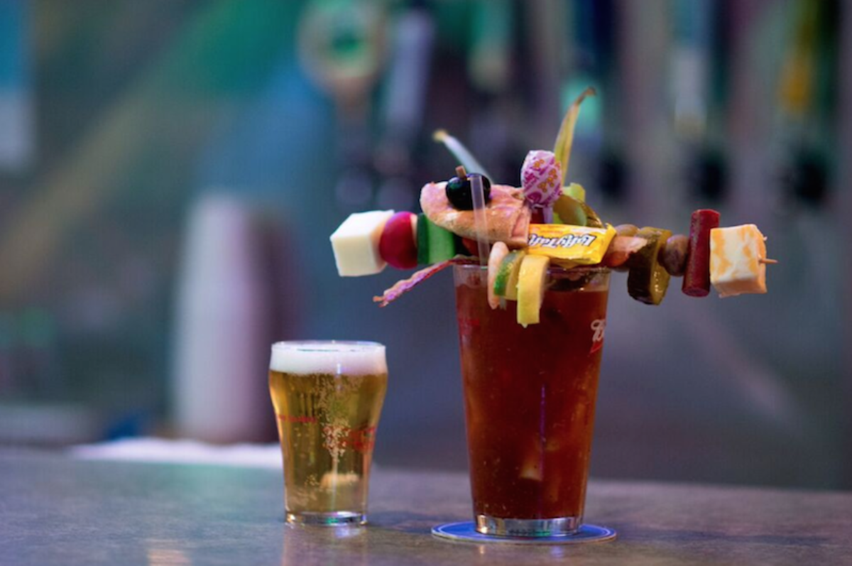 A bloody mary served at Big T's Saloon