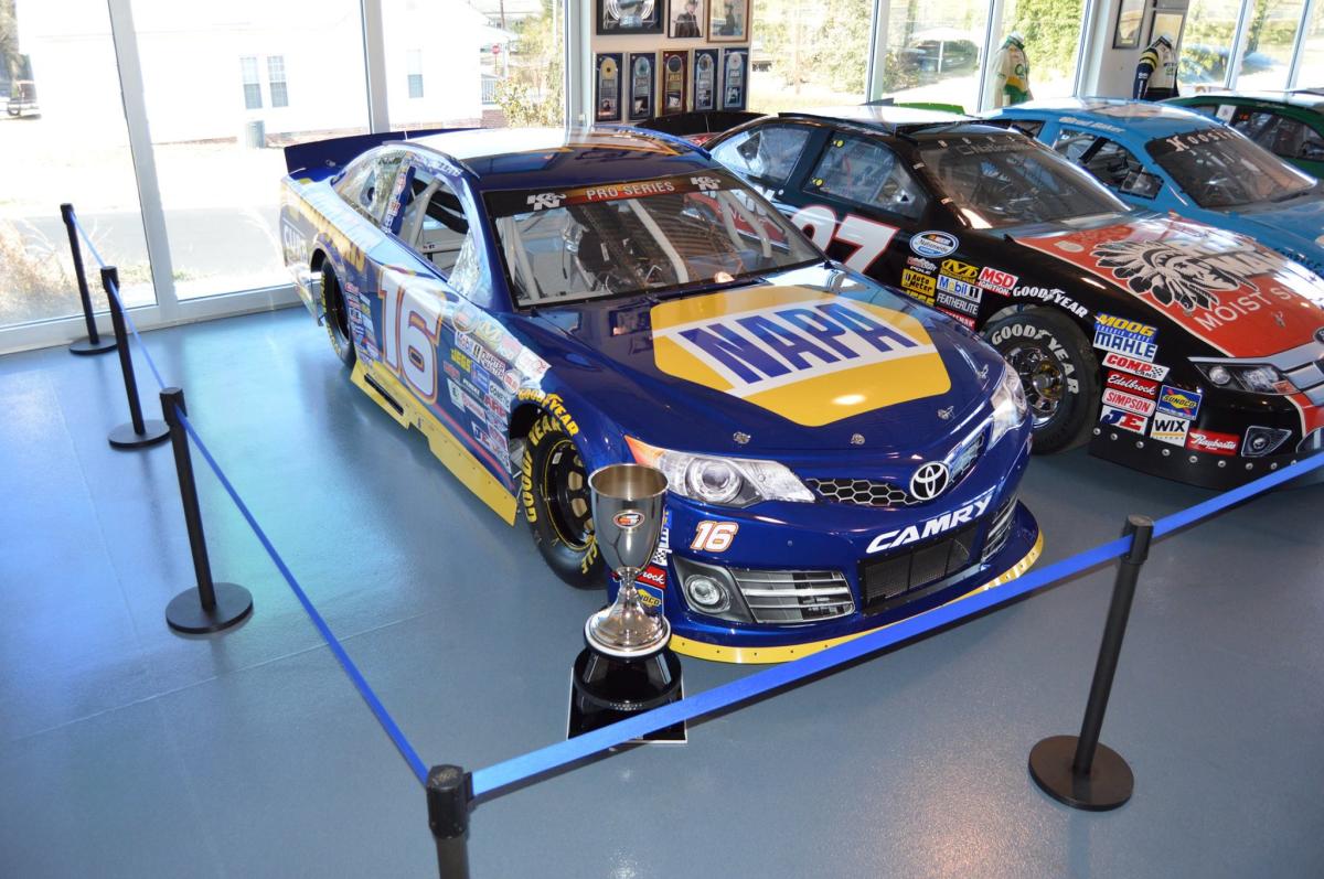 Racecar display at the Curb Museum