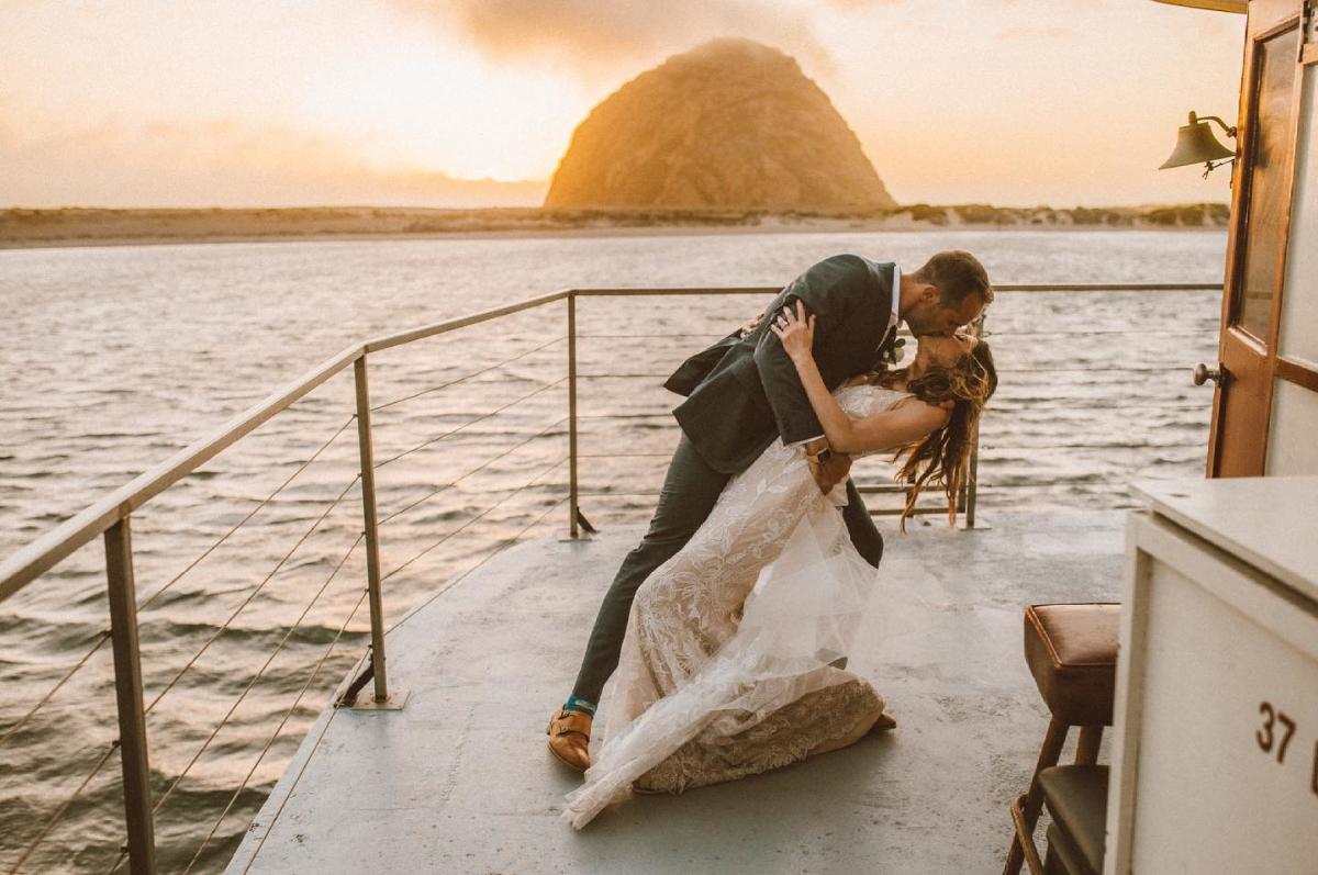 a couple on a boat in Morro Bay