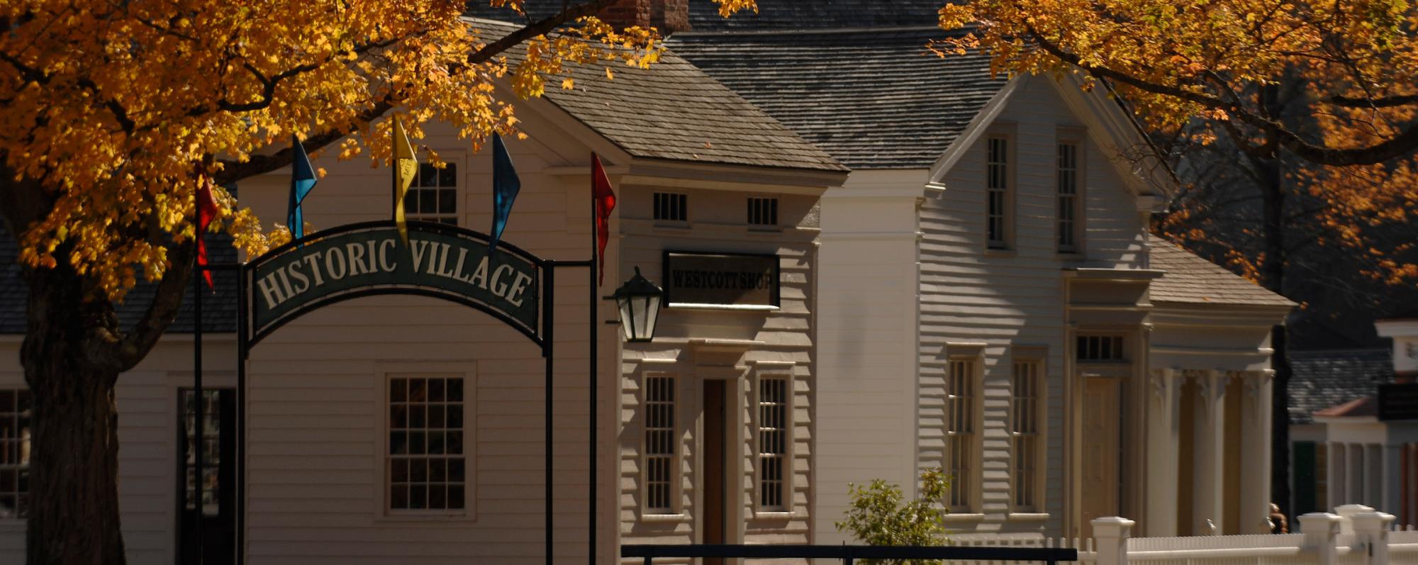 Farmers Museum historic village in the fall