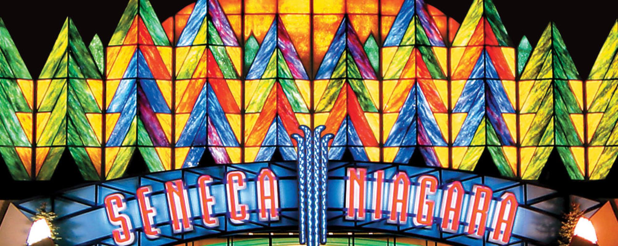 Exterior night view of Seneca Niagara Resort & Casino, Niagara Falls, New York
