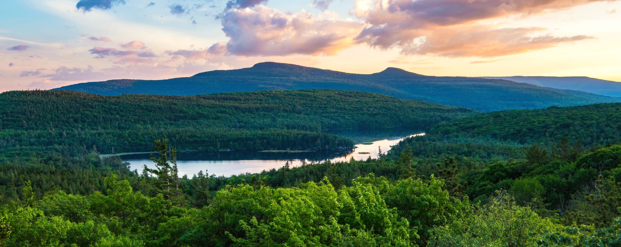 View from Sunset Rock at North-South Lake Campground, Haines Falls, NY, Greene County, Catskill Region
