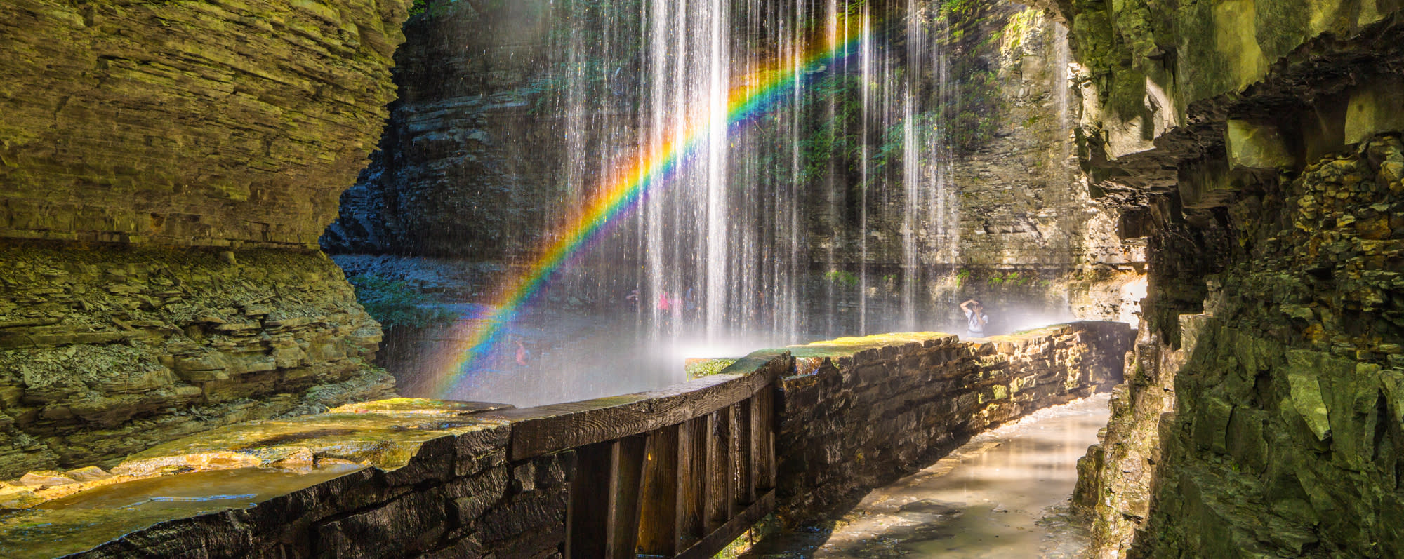 A rainbow shining in Watkins Glen State Park