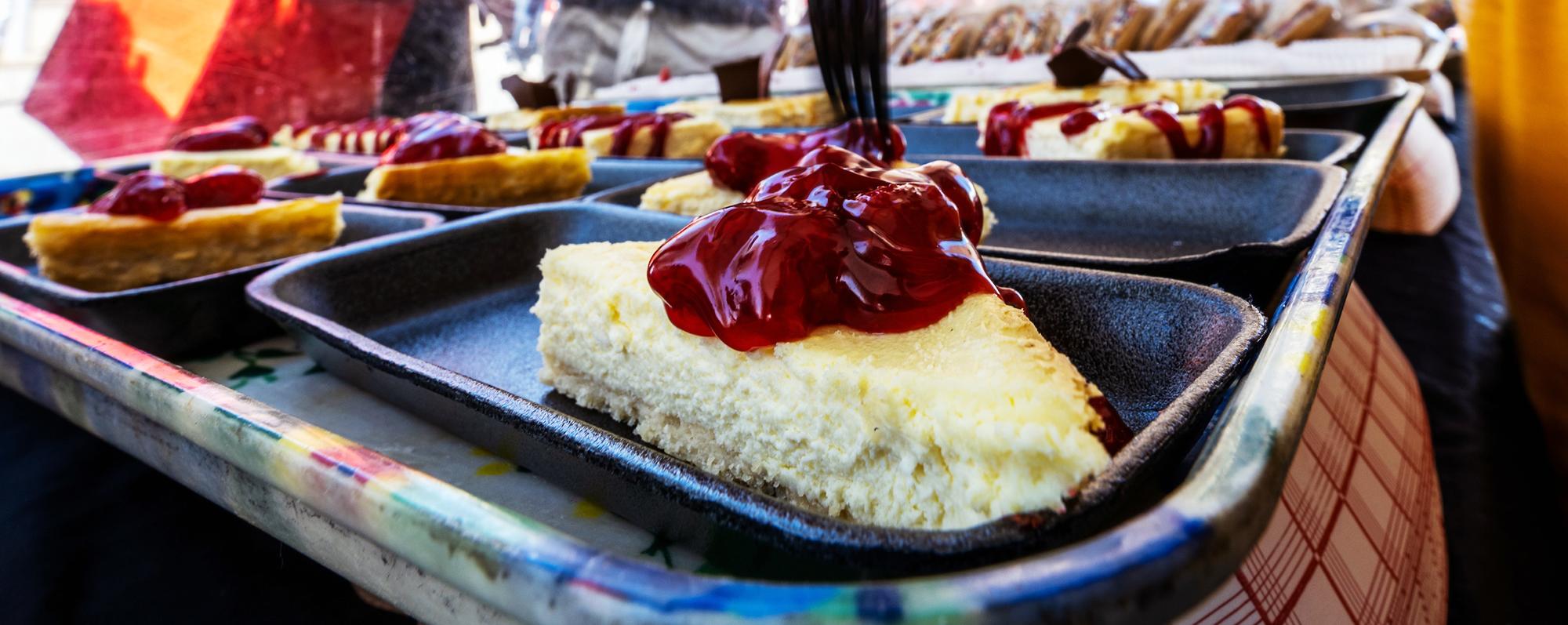 A cheesecake with cherries on top at the Taste of Buffalo festival