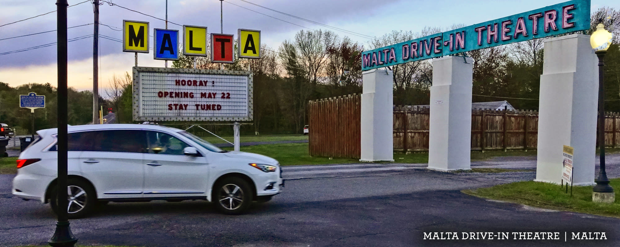Outside the Malta Drive-in Movie Theater