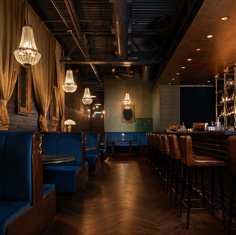 The moody interior at No Man's Land restaurant in Fort Lauderdale