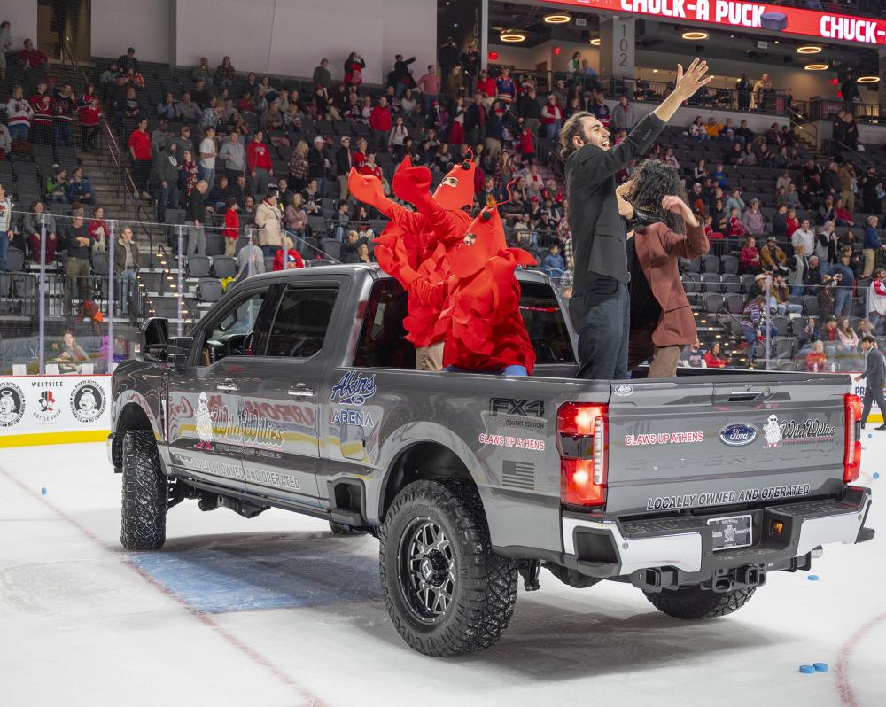 Truck on ice at Rock Lobsters