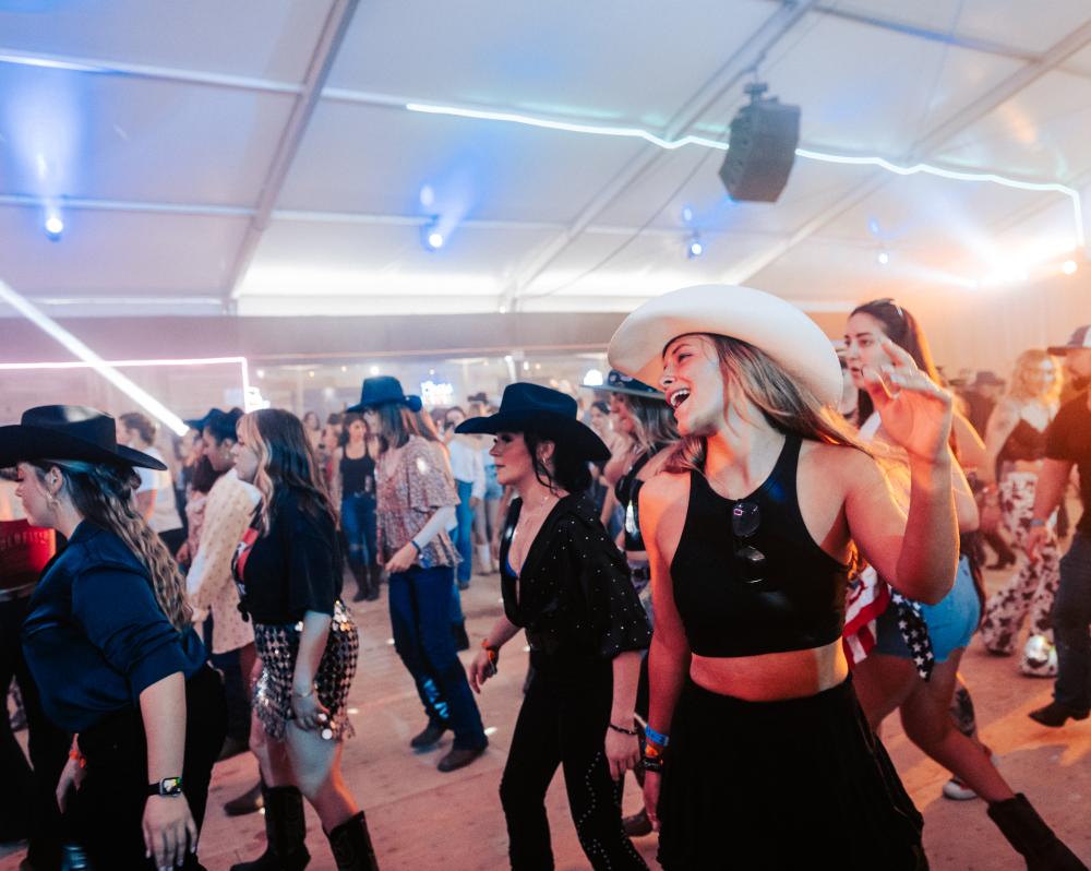 People dancing at the River City Saloon & Dance Hall at GoldenSky