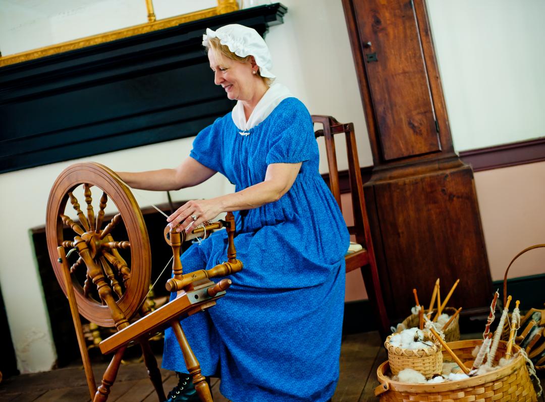 Constitution Village - spinning wheel