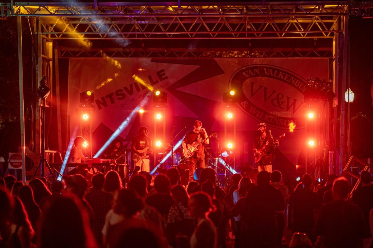 Picture of a crowd gathered to watch a band play at Mars Music Hall