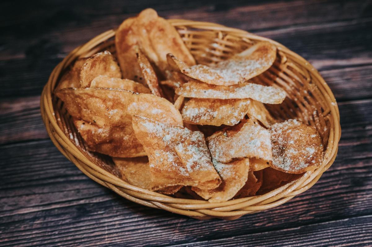 basket of homemade chips