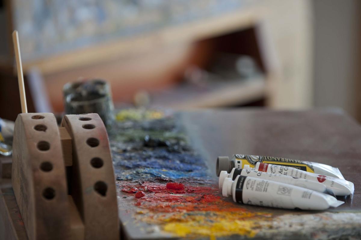 Paint and art materials in the Grand Marais Art Colony