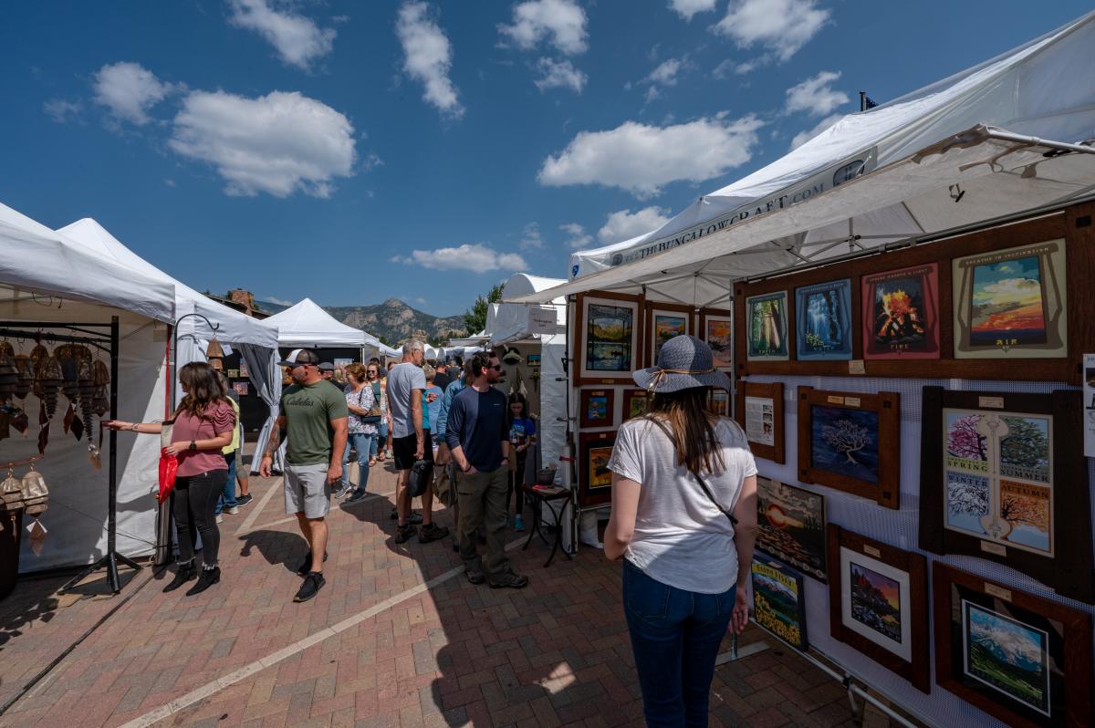 Art on display at an outdoor event