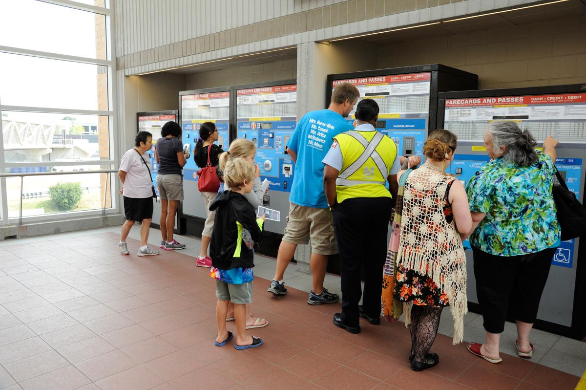 Wiehle-Reston Metro - People Using Pay Stations