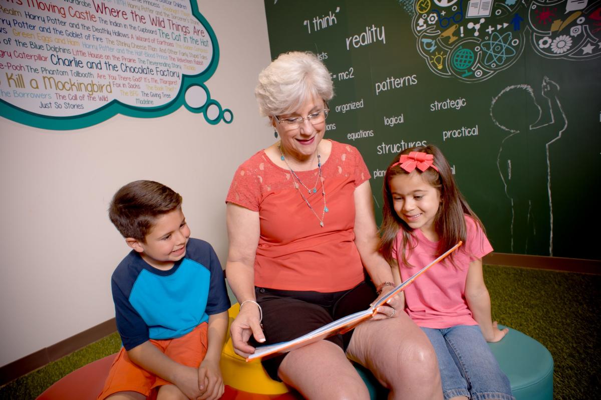 reading book with children