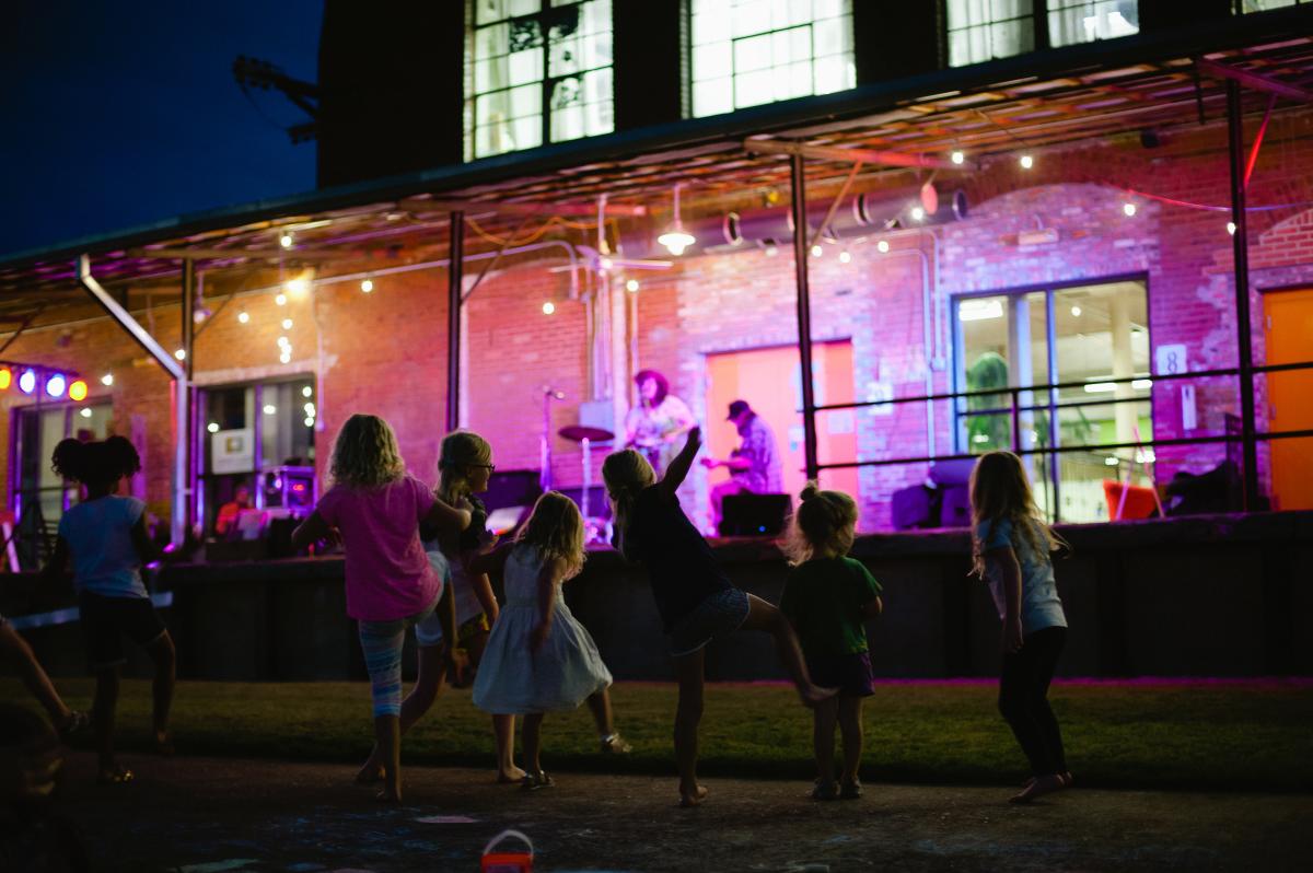 Kids Dancing at Lowe Mill Concerts on the Dock