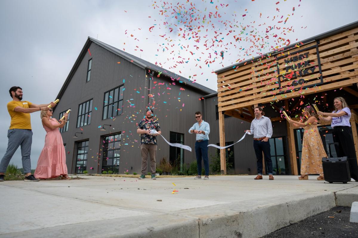 West Fork Whiskey ribbon cutting