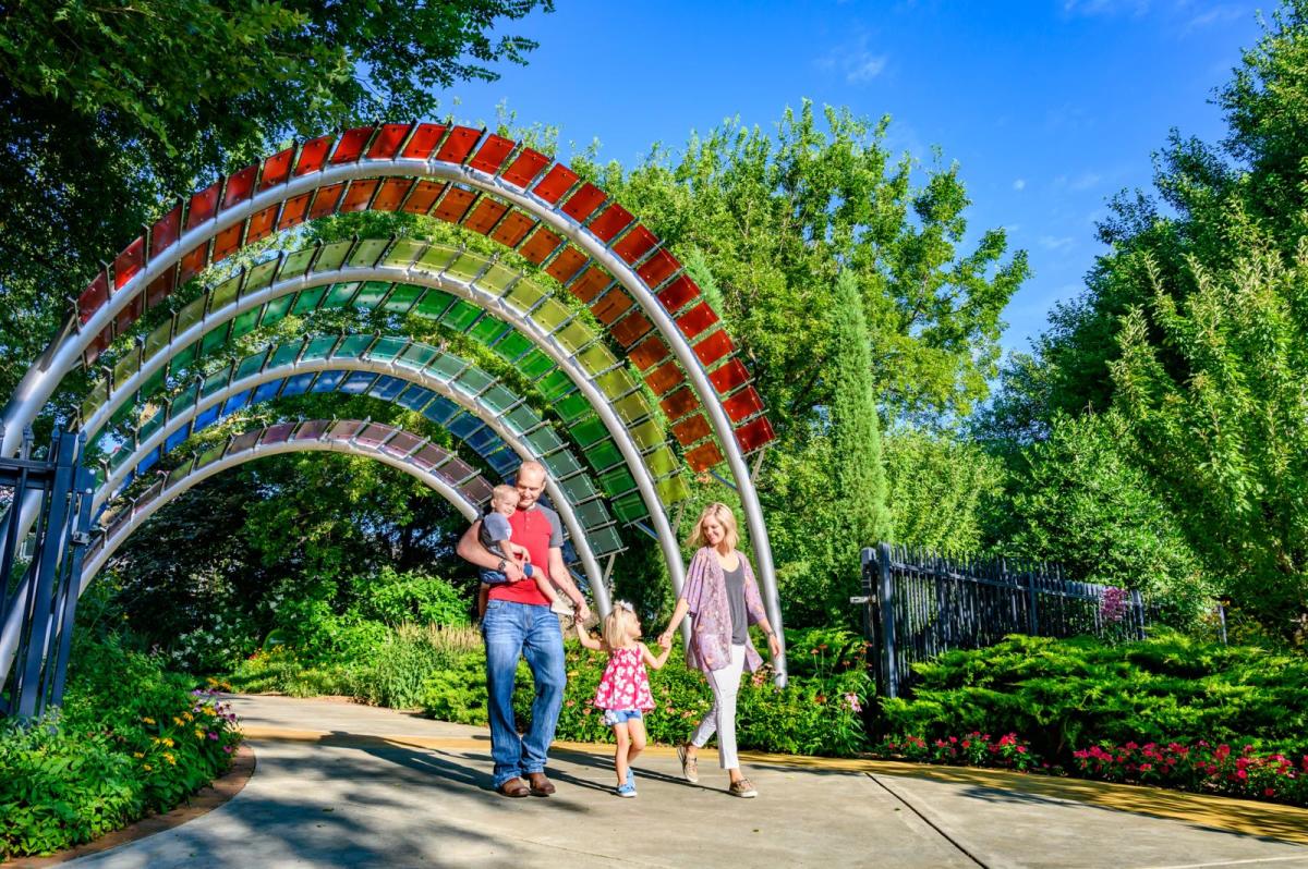 Family strolls through Botanica in Wichita