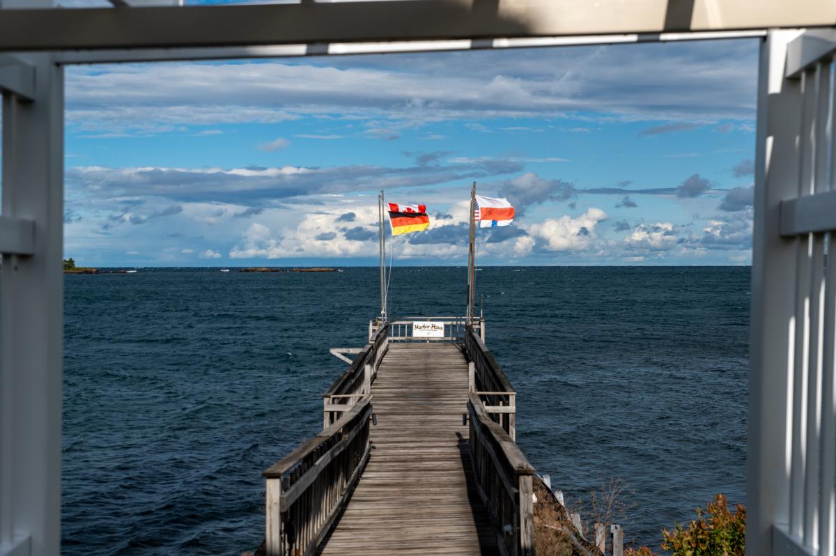 View from window of Harbor Haus of Lake Superior