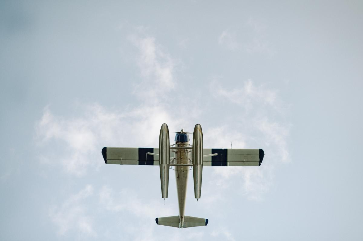 View of seaplane from below