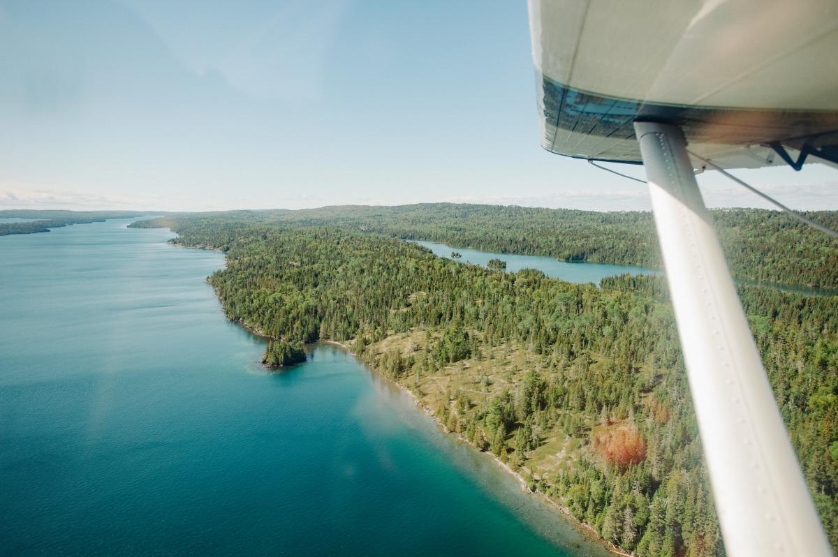 Aerial of Isle Royale National Park from Seaplane