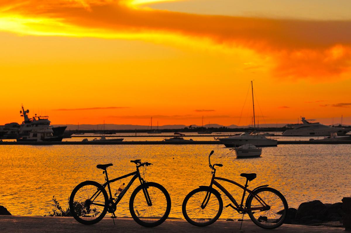 bikes and sunset