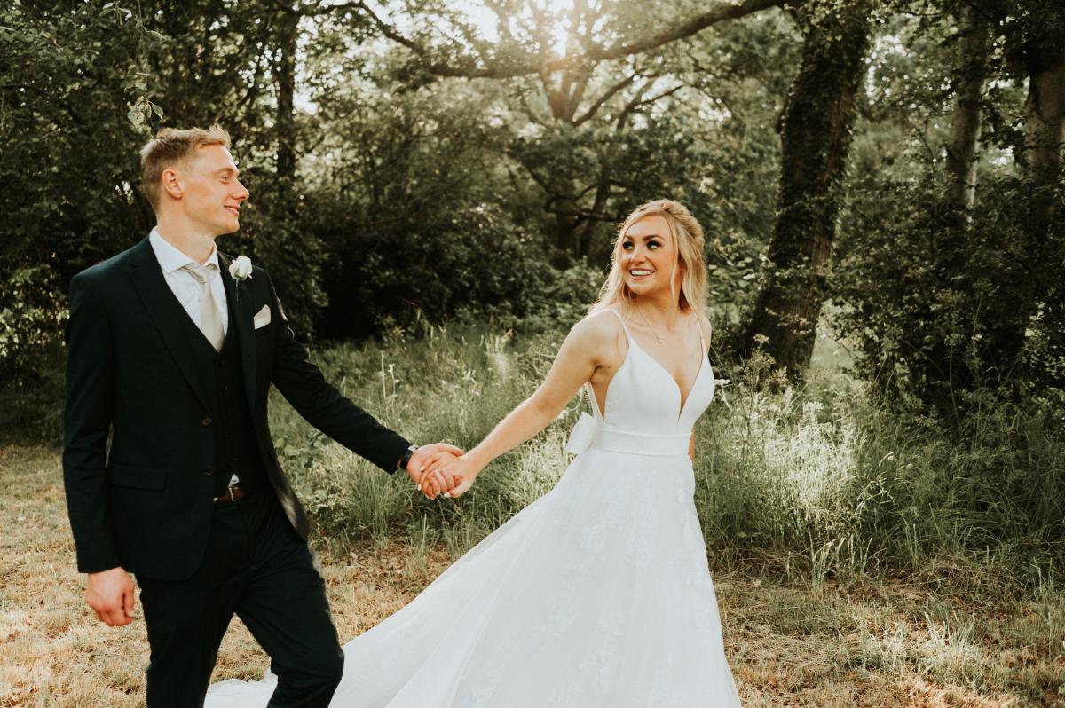 Sway Manor - Wedding - couple in garden
