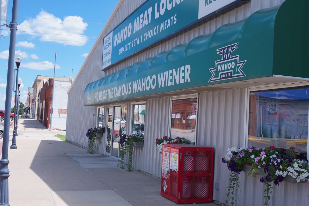 The exterior entrance to Wahoo Meat Locker.