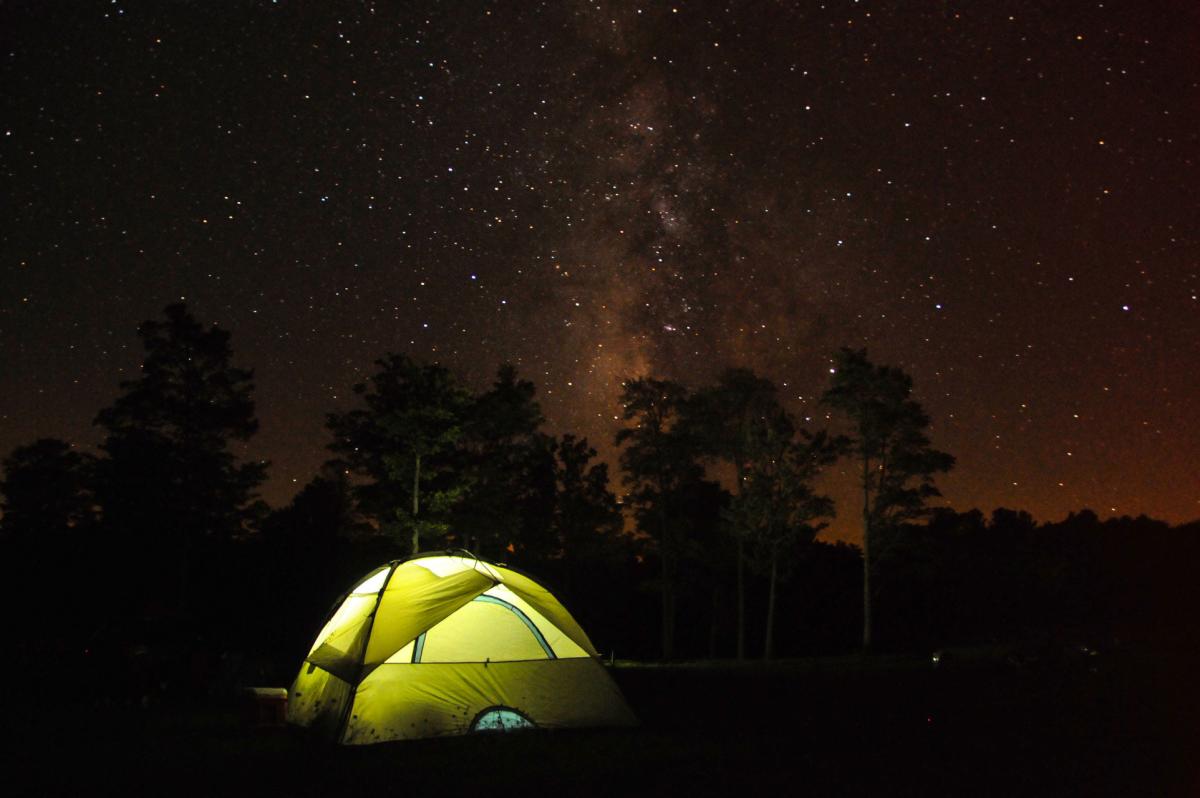 camping under milkyway