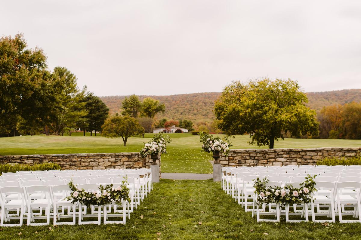 Inn at Evergreen Wedding outdoor setup