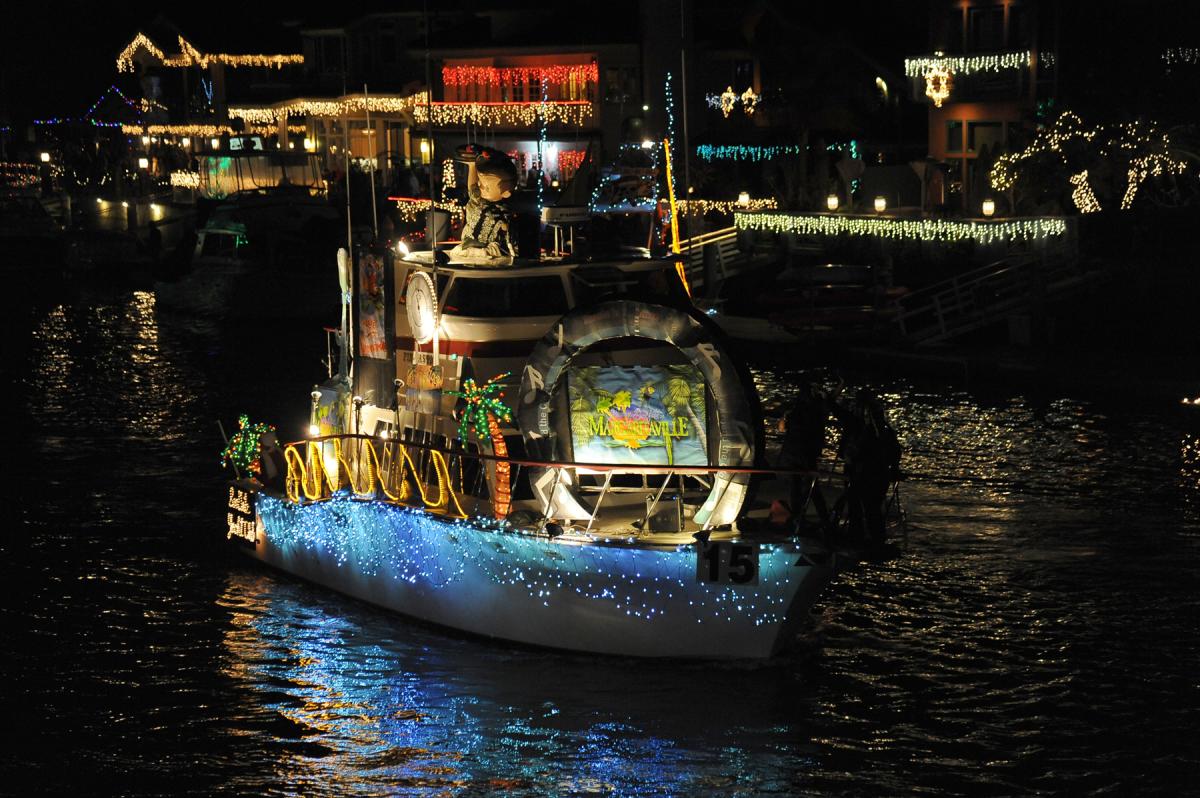 Huntington Harbor Boat Parade in Huntington Beach