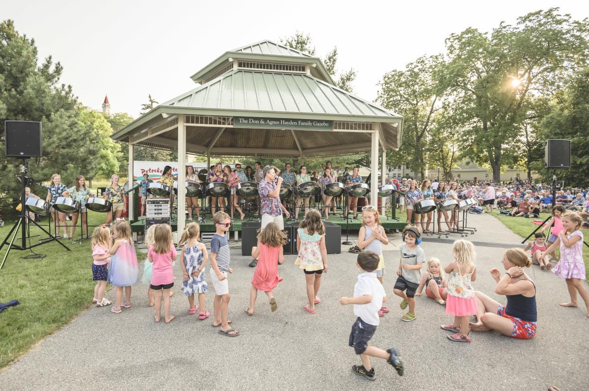 Kids Dancing at the Grand Traverse Pavilions Concert
