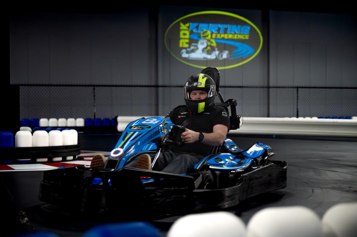 Man go-karting at ADK Karting