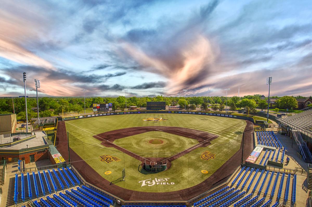 Eck Stadium is photographed from the air