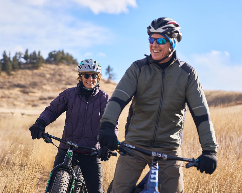Bike riding in Horsetooth in winter