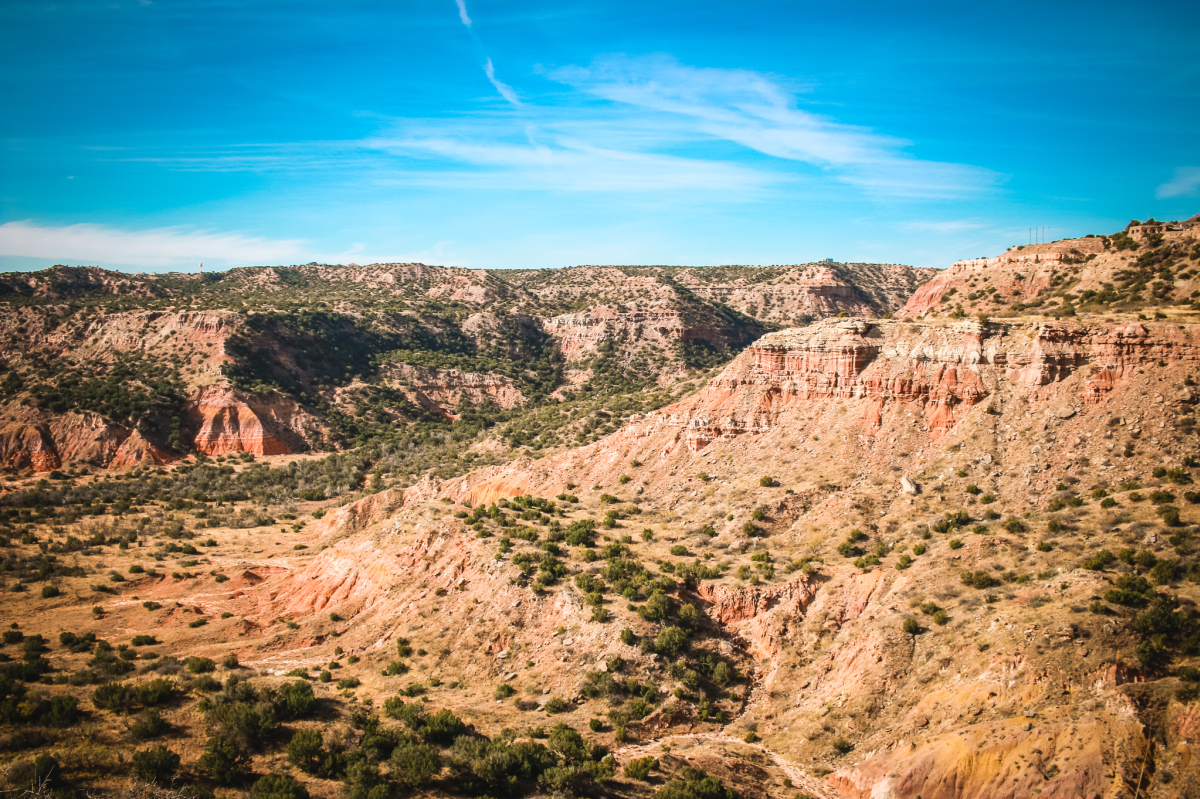View from an overlook in Palo Duro Canyon