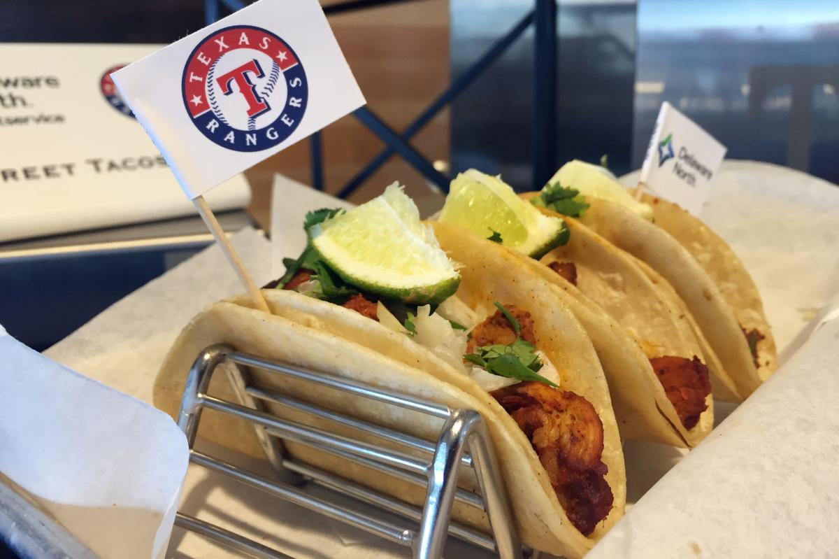 Texas Rangers Food - Vegan Street Tacos are Beyond Meats vegan crumbles with fresh Pico de Gallo