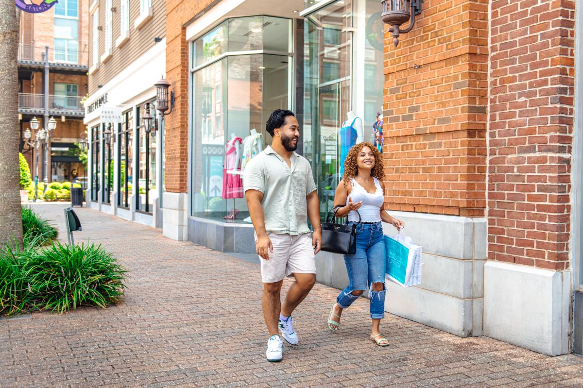 Couple shopping at Perkins rowe