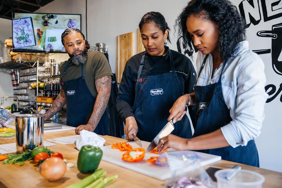 Red Stick Spice cooking class demonstration