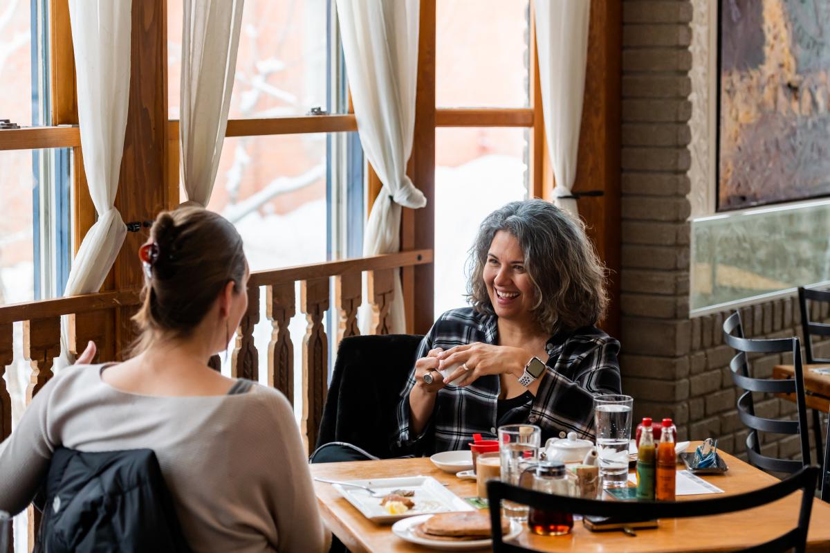 Two Women at Boulder Dunshanbe Teahouse