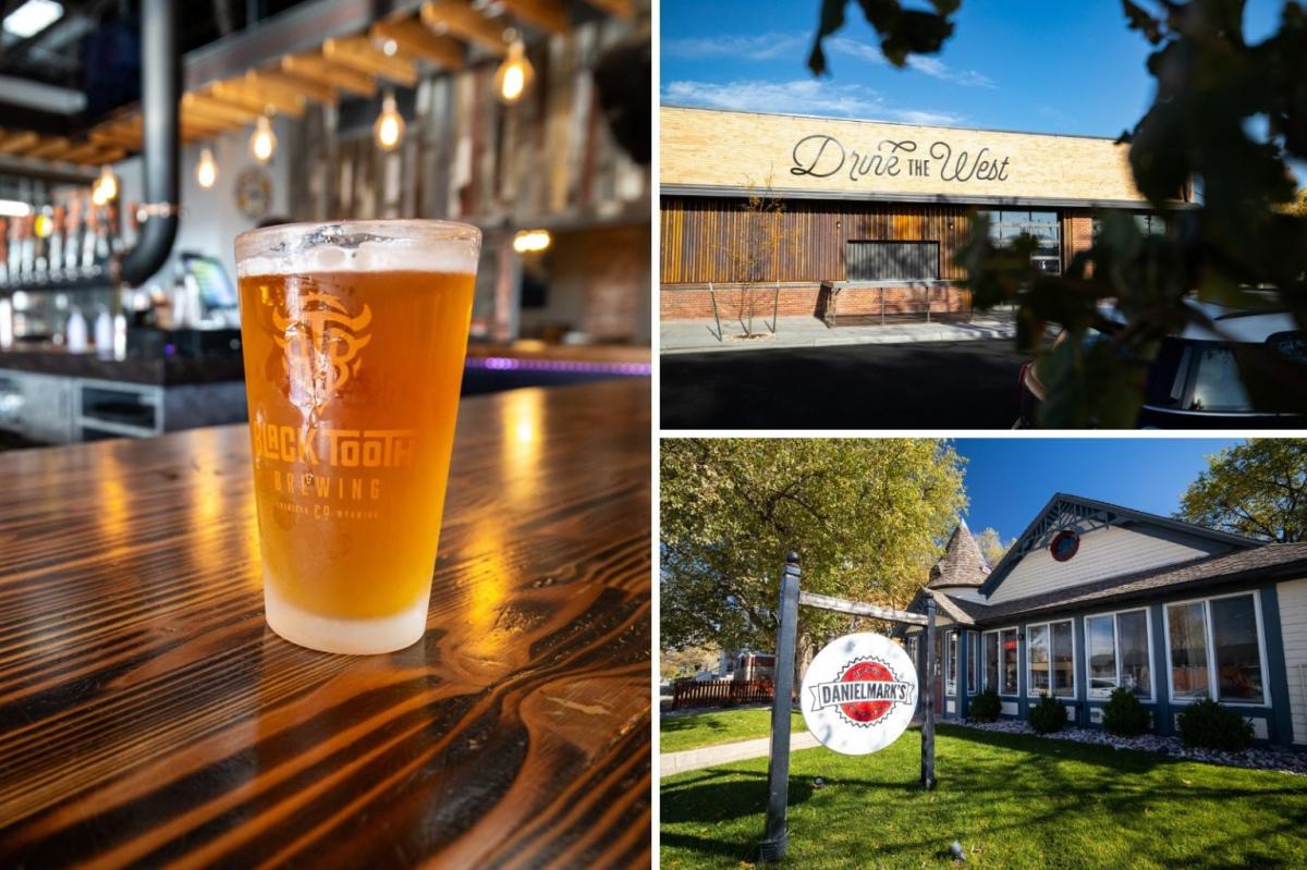 Beer at Black Tooth Brewery and the exterior of both Black Tooth and Danielmark Brewing Company in Cheyenne, Wyoming