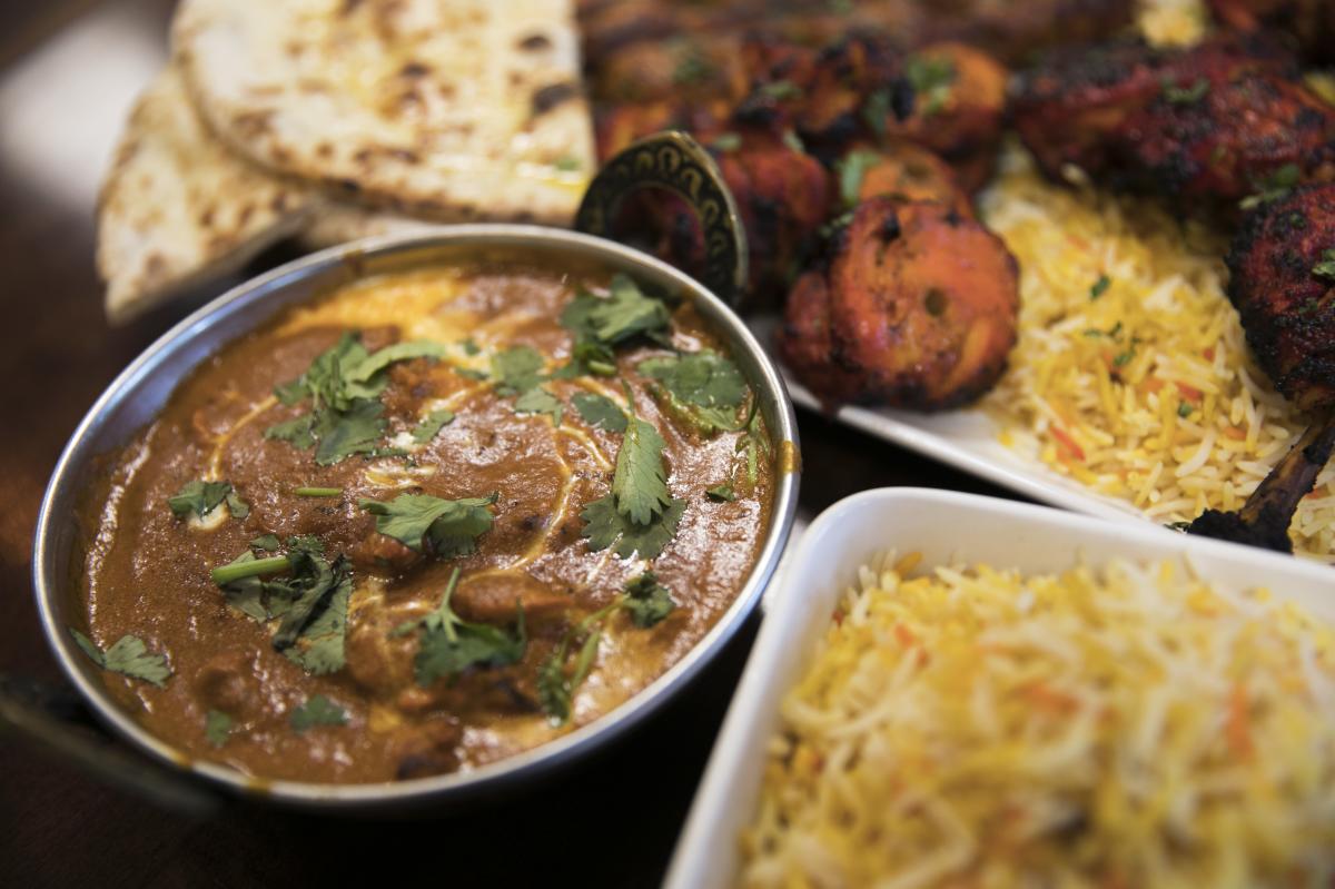 Food plates at Tandoori Grill, an Indian, Pakistani, Halal restaurant in Columbus.