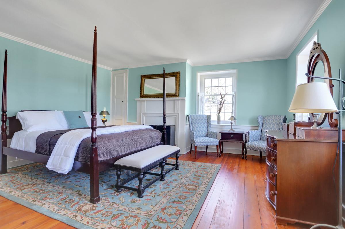 Interior of a guest room at the Allenberry Resort in Boiling Springs, PA