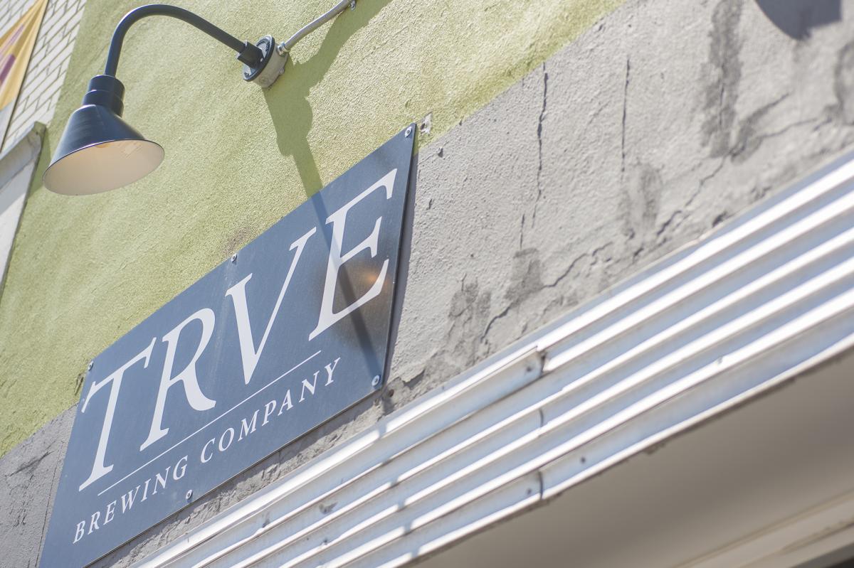 TRVE Brewing Co.'s sign in Denver, Colorado