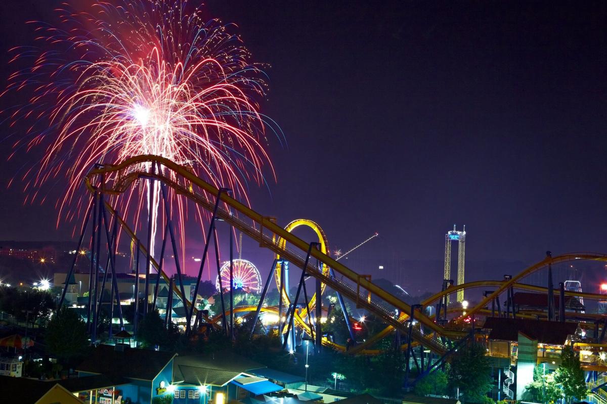 Fireworks over Dorney Park in Allentown, Pa.