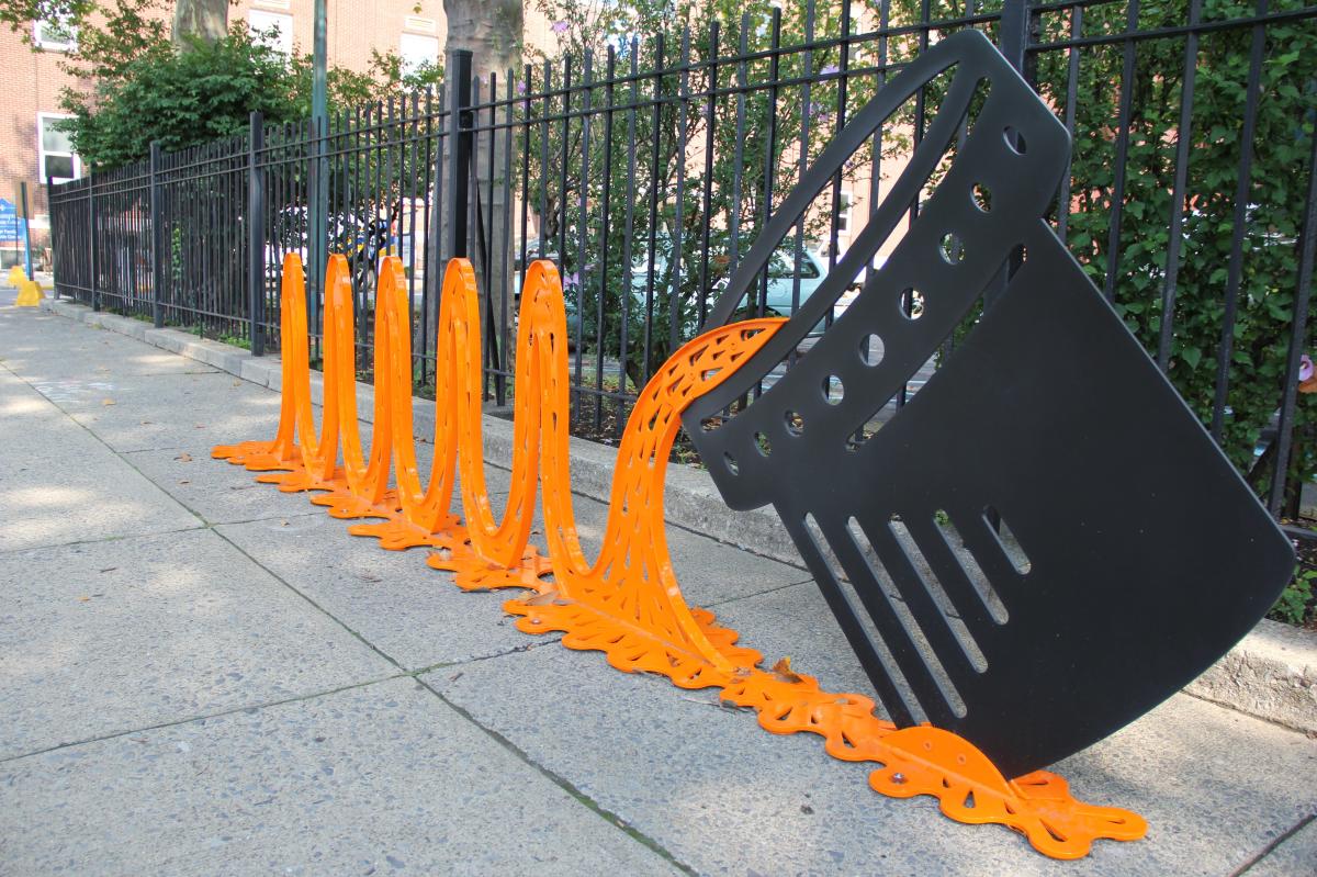 Bike rack by the SouthSide Arts District