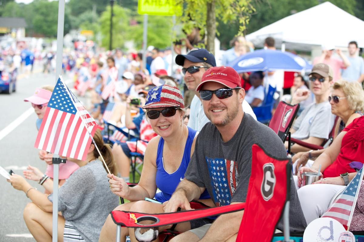 July 4th Parade Chairs Lined Up