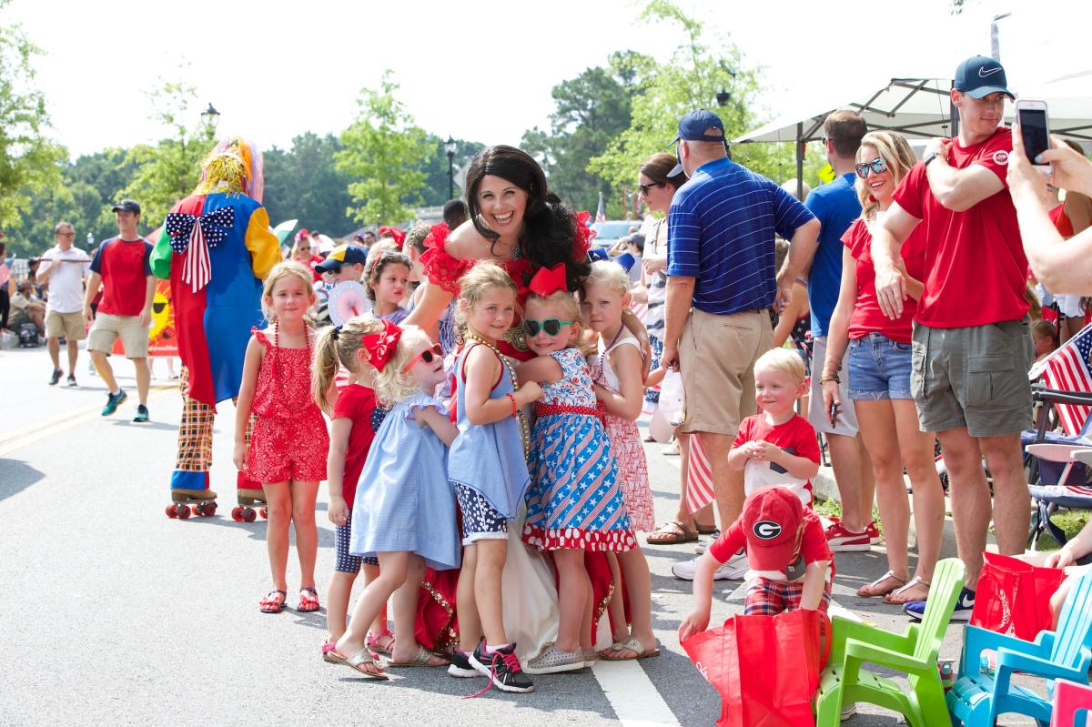 July 4th Parade Princess and Girls Pose for Photo