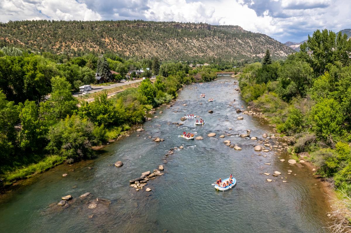 Rafting on the Animas River During Summer Near Memorial Park
